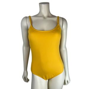 NEW Andie x Mindy Amalfi One Piece Swimsuit Size M Daffodil Yellow Scoopneck